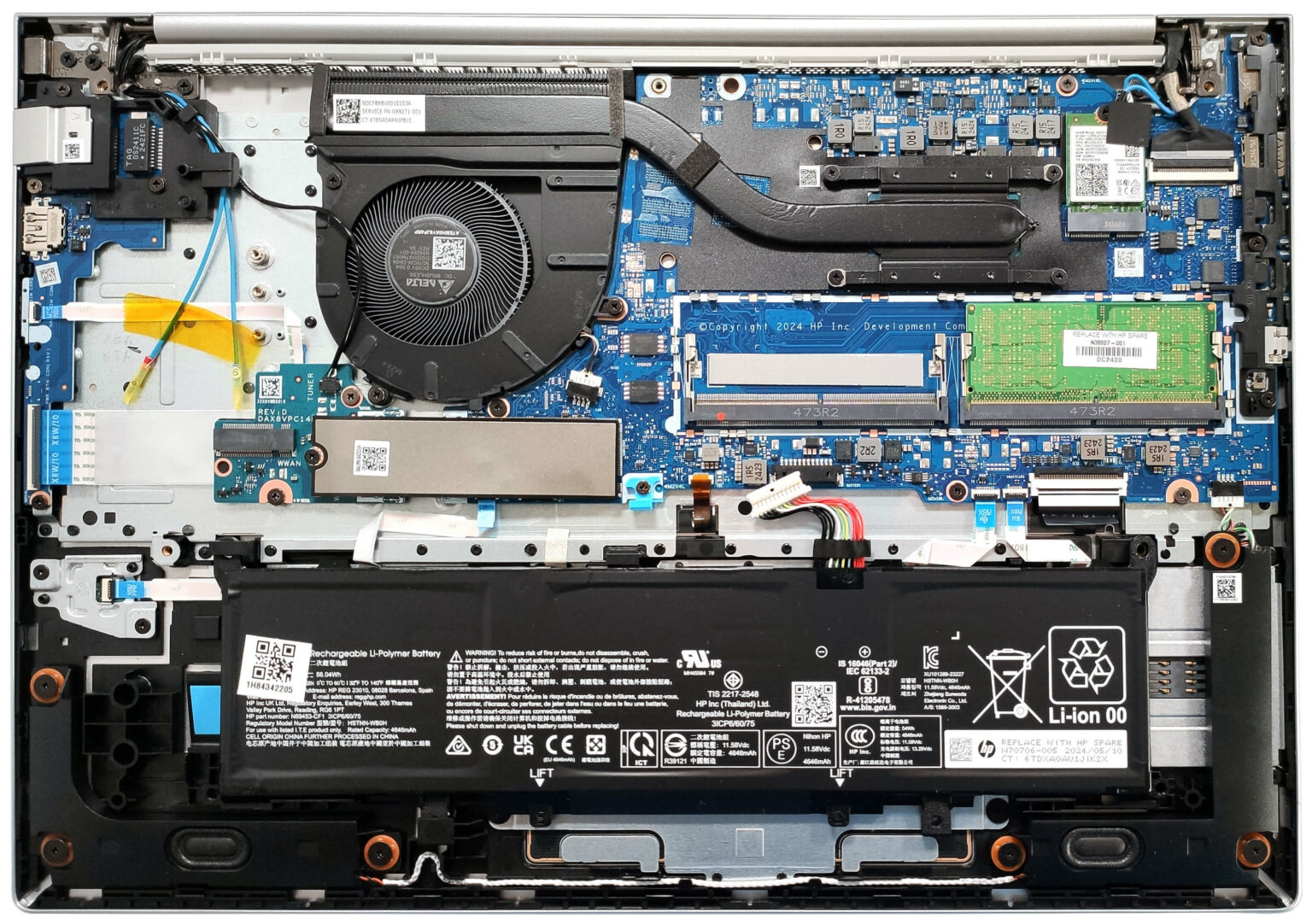 Internal Photo of HP EliteBook 660 665 645 640 G11 CPU FAN original N96441-001 (EliteBook 660 G11)